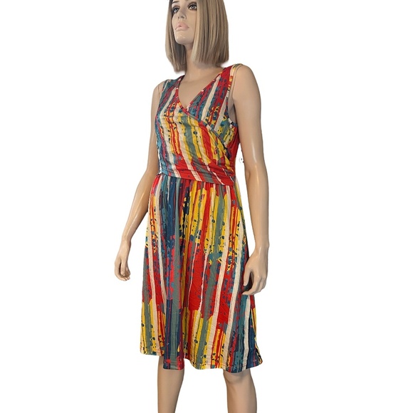 OUGES V-Neck Dress Sleeveless Maternity Nursing Gown Breastfeeding Postpartum - Picture 2 of 16